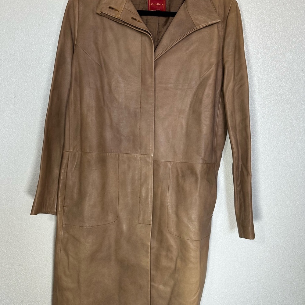 Cole Haan Tan Leather Jacket Classic Style